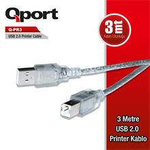 Qportq-Pr3 Usb 2.0 3 Metre Printer Kablosu