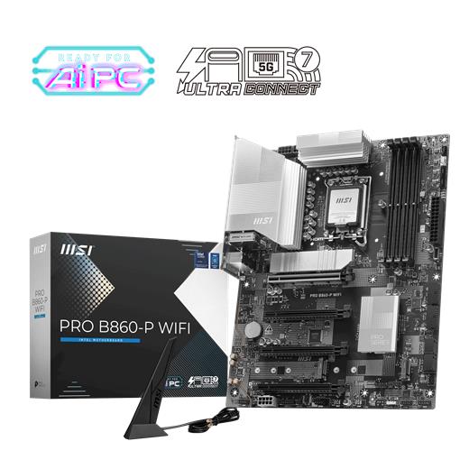 Msı Pro B860-P Wıfı Soket 1851 Ddr5 8600Mhz(Oc) 3Xm.2 1X Tb4 Hdmı Dısplay 5G Lan Wıfı 7 Atx