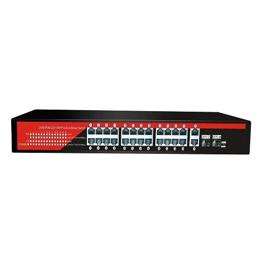 Ezcool Ez-24Psf-Sfp 24Port 24Fe+2Ge+2Sfp Gigabit Poe Switch 320W