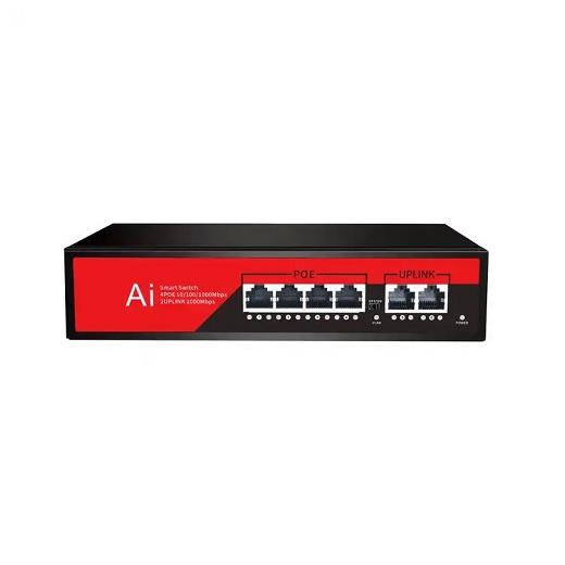Ezcool Ez-04Psf-Fg 4Port 4Ge+2Ge F.Gigabit Poe Switch 65W