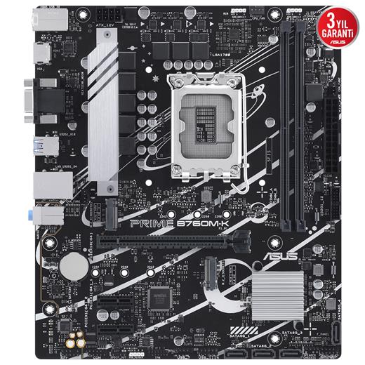 Asus Prıme B760M-K D5 Ddr5 8000Mhz(Oc) Rgb M.2 Matx 1700P 