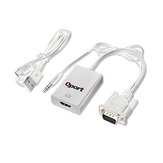 Qport Q-Vh Vga To Hdmı Çevirici + Ses Kablosu