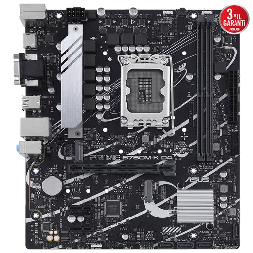 Asus Prıme B760M-K D4 Ddr4 5333Mhz(Oc) Rgb M.2 Matx 1700P
