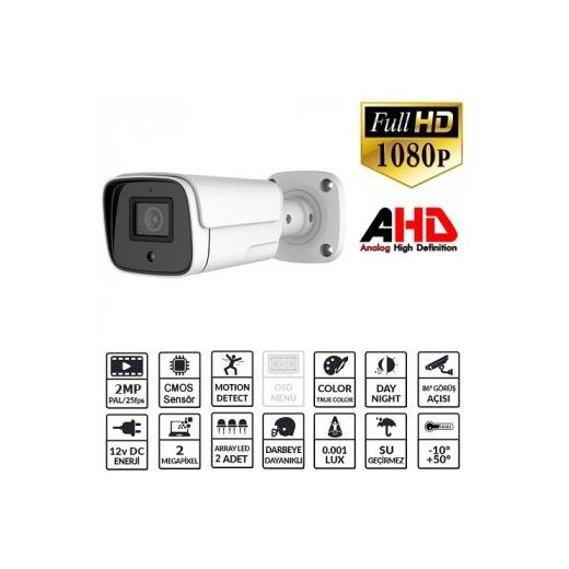 Ezcool Ez-2040Hd 2 Mp 3.6Mm Lens Ahd Bullet Kamera 