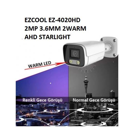 Ezcool Ez-4020Hd 2 Mp 3.6Mm Fullcolor Bullet Kamera 