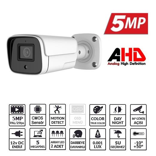 Ezcool Ez-4040Hd 5Mp 3.6Mm Lens Ahd Bullet Kamera