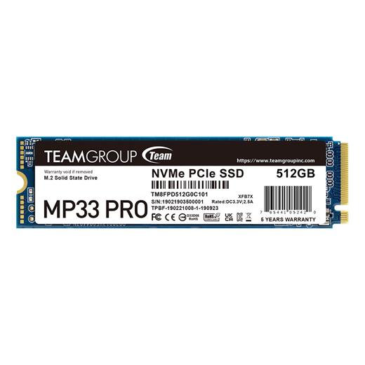 Team Mp33 Pro 512Gb 3500/3000Mb/S Nvme Pcıe Gen3X4 M.2 Ssd Disk (Tm8Fpd512G0C101)