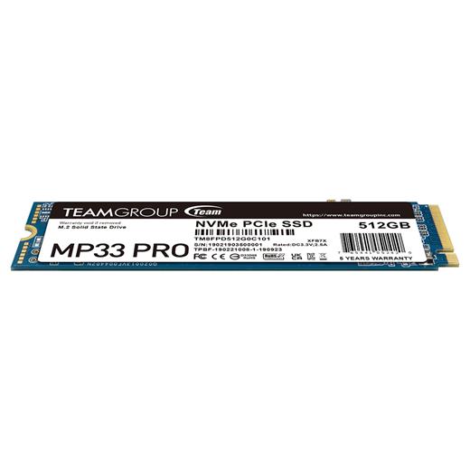 Team Mp33 Pro 512Gb 3500/3000Mb/S Nvme Pcıe Gen3X4 M.2 Ssd Disk (Tm8Fpd512G0C101)