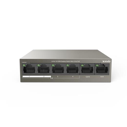 Tenda Tef1106P-4-63W 6Port 10/100 Yönetilemez Poe Swıtch