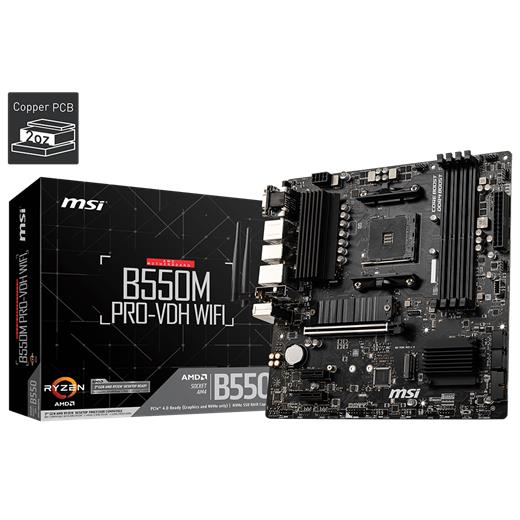Msı B550M Pro-Vdh Wıfı Ddr4 4400(Oc) Hdmı Matx Am4