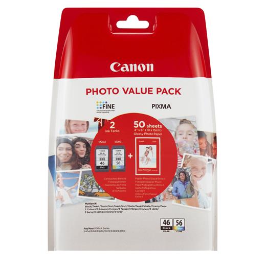 Canon Pg-46-Cl56 2Li Kartuş + 50 Adet Fotoğraf Kağıdı